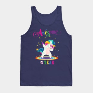 4th Birthday Unicorn Tank Top